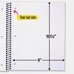 Mead Five Star 5-Subject Notebook, 8" X 10.5", Wide Ruled, 200 Sheets, Each(51016) -Office Supply Shop sp171348860 sc7