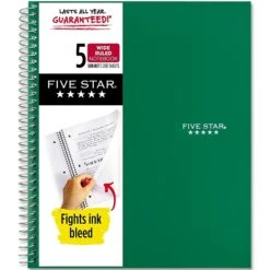 Mead Five Star 5-Subject Notebook, 8" X 10.5", Wide Ruled, 200 Sheets, Each(51016) -Office Supply Shop sp171348869 sc7