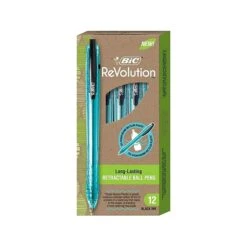 BIC ReVolution Retractable Ballpoint Pen, Medium Point, Black Ink, Dozen (BPRR11-BLK)