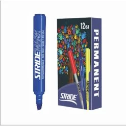 Stride StrideMark Tank Permanent Marker, Chisel Tip, Blue Ink, 12/Box (22002)