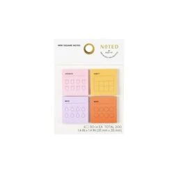 Noted By Post-it® Mini To-Do Notes, Warm Colors, 1.4" X 1.4", 4 Pads/Pack, 50 Sheets/Pad (NTD5-MINI-WM)