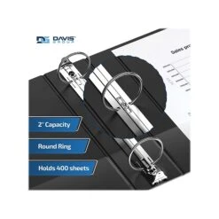 Davis Group Easyview Premium 2" 3-Ring View Binder, Black, 6/Pack (8413-01-06) -Office Supply Shop sp179266024 sc7