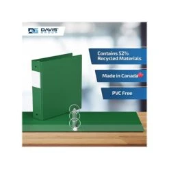 Davis Group Easyview Premium 2" 3-Ring View Binder, Green, 6/Pack (8413-04-06) -Office Supply Shop sp179266160 sc7