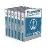 Davis Group Easyview Premium 1" 3-Ring View Binder, Gray, 6/Pack (8411-07-06)