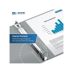 Davis Group Easyview Premium 1" 3-Ring View Binder, Gray, 6/Pack (8411-07-06) -Office Supply Shop sp179266292 sc7