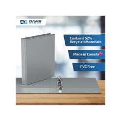 Davis Group Easyview Premium 1" 3-Ring View Binder, Gray, 6/Pack (8411-07-06) -Office Supply Shop sp179266294 sc7