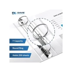 Davis Group Easyview Premium 1" 3-Ring View Binder, White, 6/Pack (8411-00-06) -Office Supply Shop sp179266480 sc7