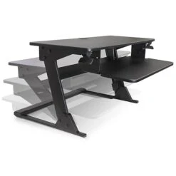 LifeFlo Ergonomics Clarity Sit Or Stand Workstation For Desktop 6.2”H X 35.4”W X 23.2”D, Black (LFO-OL2914-B 2 LifeFlo Ergonomics Clarity Sit Or Stand Workstation For Desktop 6.2”H X 35.4”W X 23.2”D, Black (LFO-OL2914-B -Office Supply Shop sp20168316 sc7