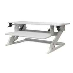 LifeFlo Ergonomics Clarity Sit Or Stand Workstation For Desktop 6.2 H X 35.4”W X 23.2”D, White (LFO-OL2914-W)