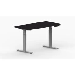 LifeFlo Ergonomics Height Adjustable Desk, 36" W X 24" D X 1 1/8" Thick, Black (LFO-3624-E2-BK)
