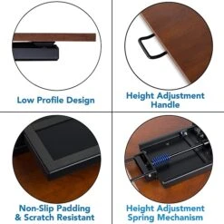 Mount-It! 17" Height-Adjustable Sit Stand Desk Converter, Brown (MI-7929-BRN) -Office Supply Shop sp21607894 sc7