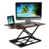 Mount-It! 17" Height-Adjustable Sit Stand Desk Converter, Brown (MI-7929-BRN)