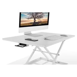 Mount-It! 17" Height Adjustable Sit Stand Desk Converter, White (MI-7929-WHT) -Office Supply Shop sp21607902 sc7