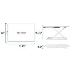 Mount-It! 17" Height Adjustable Sit Stand Desk Converter, White (MI-7929-WHT) -Office Supply Shop sp21608008 sc7