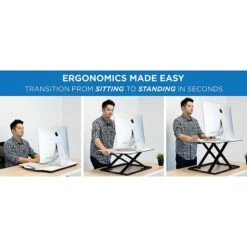 Mount-It! 1.3" -16" Tabletop Standing Desk Converter, White/Silver (MI-7938) -Office Supply Shop sp21608011 sc7