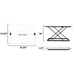 Mount-It! 1.3" -16" Tabletop Standing Desk Converter, White/Silver (MI-7938) -Office Supply Shop sp21608014 sc7