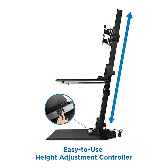 Mount-It! 1.4"-21.1" Electric Standing Desk Converter, Motorized Height Adjustable Sit Stand for Dual Monitors, Black (MI-7952) Mount-It! 1.4"-21.1" Electric Standing Desk Converter, Motorized Height Adjustable Sit Stand For Dual Monitors, Black (MI-7952) -Office Supply Shop sp21608024 sc7