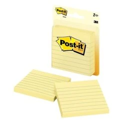 Post-it® Notes, 3" X 3" Canary Yellow, Lined, 100 Sheets/Pad, 2 Pads/Pack (630PK2) -Office Supply Shop sp22895943 sc7