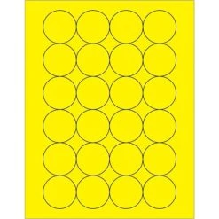 Tape Logic® Fluorescent Circle Laser Labels, 1 2/3", Fluorescent Yellow, 2400/Case (LL196YE)