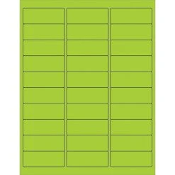 Tape Logic® Removable Rectangle Laser Labels, 2 5/8" X 1", Fluorescent Green, 3000/Case (LL405GN)