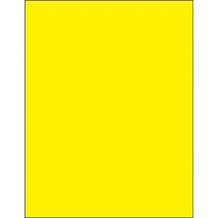 Tape Logic® Removable Rectangle Laser Labels, 8 1/2" X 11", Fluorescent Yellow, 100/Case (LL420YE)
