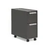 ASAP Allsteel Radii 2-Drawer Mobile File Cabinet, Box/File, Letter/Legal, Flint, 10"W (APGMBS249TFN001)