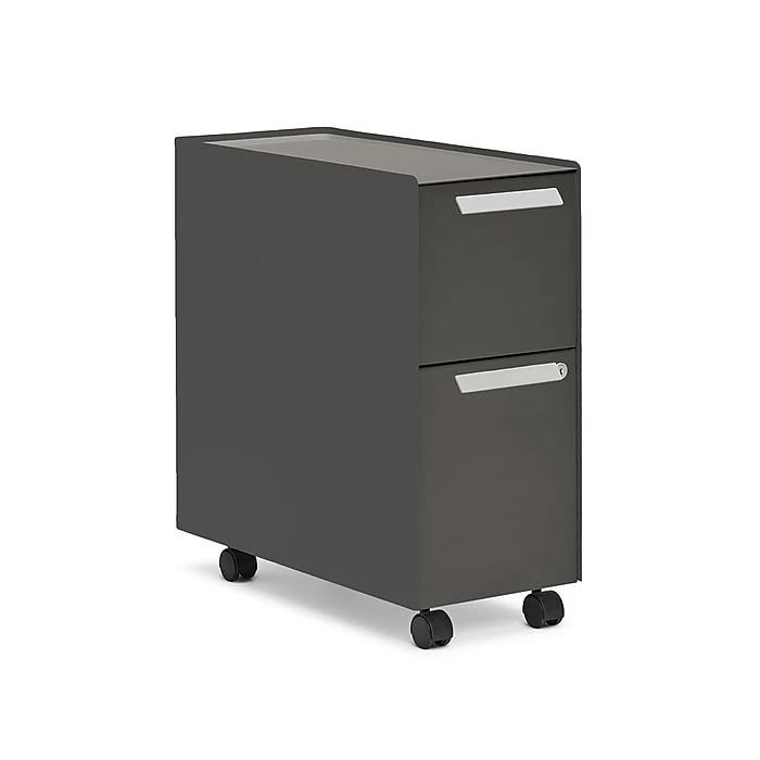 ASAP Allsteel Radii 2-Drawer Mobile File Cabinet, Box/File, Letter/Legal, Flint, 10"W (APGMBS249TFN001) ASAP Allsteel Radii 2-Drawer Mobile File Cabinet, Box/File, Letter/Legal, Flint, 10"W (APGMBS249TFN001) -Office Supply Shop sp27753011 sc7