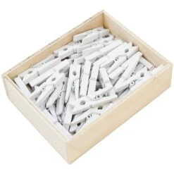 JAM Paper Wood Clip Medium Wood Clothespins, White Clothes Pins, 2 Packs Of 50 (2230719109A) -Office Supply Shop sp29738276 sc7