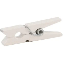 JAM Paper Wood Clip Medium Wood Clothespins, White Clothes Pins, 2 Packs Of 50 (2230719109A) -Office Supply Shop sp29738277 sc7