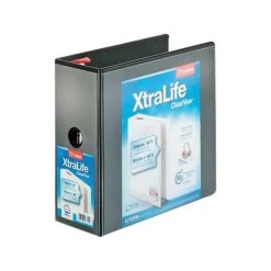 Cardinal XtraLife ClearVue 5" View Binder, Black (CRD 26351CB)