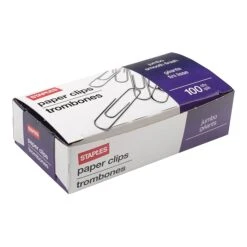 Staples Smooth Paper Clips, Jumbo, 100/Box (A7026600A)