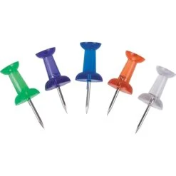 Staples Push Pins, Translucent Assorted, 200/Pack (44444)