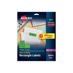 Avery Laser Address Labels, 1" X 2 5/8", Neon Green, 30 Labels/Sheet, 25 Sheets/Pack, 750 Labels/Pack (5971) -Office Supply Shop sp37069615 sc7 1