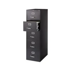 Staples 5 File Drawers Vertical File Cabinet, Locking, Black, Legal, 26.5"D (21920D) -Office Supply Shop sp37727370 sc7