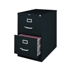 Staples 2 File Drawers Vertical File Cabinet, Locking, Black, Legal, 26.5"D (13447D)