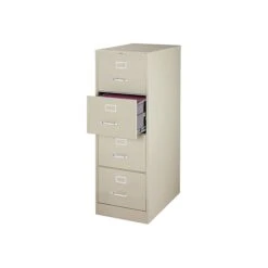 Staples 4-Drawer Vertical File Cabinet, Locking, Legal, Putty/Beige, 25"D (25165D)