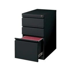 Staples 3-Drawer Vertical File Cabinet, Locking, Letter, Black, 19.88"D (24874D)