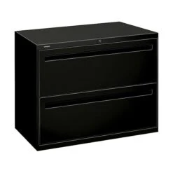 HON Brigade 700 Series 2-Drawer Lateral File Cabinet, Locking, Letter/Legal, Black, 36"W (H782LP)
