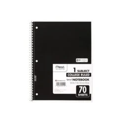 Mead Spiral 1-Subject Notebook, 8" X 10.5", College Ruled, 70 Sheets, Assorted Colors (05512) 5 Mead Spiral 1-Subject Notebook, 8" X 10.5", College Ruled, 70 Sheets, Assorted Colors (05512) -Office Supply Shop sp38165409 sc7