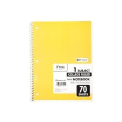 Mead Spiral 1-Subject Notebook, 8" X 10.5", College Ruled, 70 Sheets, Assorted Colors (05512) 6 Mead Spiral 1-Subject Notebook, 8" X 10.5", College Ruled, 70 Sheets, Assorted Colors (05512) -Office Supply Shop sp38165410 sc7