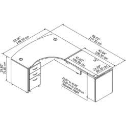 Bush Business Furniture Westfield 60W X 43D Right Hand 3 Position Sit To Stand L Desk W File Cabinet, Hansen Cherry (SRC128HCSU) -Office Supply Shop sp38463130 sc7