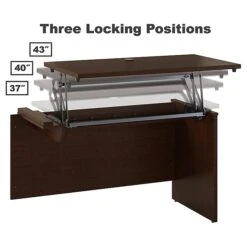 Bush Business Furniture Westfield 60W X 43D Right Hand 3 Position Sit To Stand L Desk W/ File Cabinet, Mocha Cherry (SRC128MRSU) -Office Supply Shop sp38463766 sc7