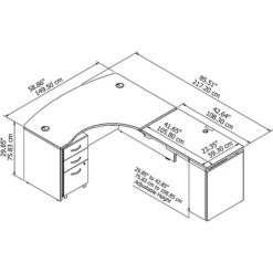 Bush Business Furniture Westfield 60W X 43D Right Hand 3 Position Sit To Stand L Desk W/ File Cabinet, Mocha Cherry (SRC128MRSU) -Office Supply Shop sp38463770 sc7