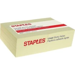 Staples Lined Sticky Notes, 4" X 6", 100 Sheets/Pad, 12 Pads/Pack (S-46YR12) 2 Staples Lined Sticky Notes, 4" X 6", 100 Sheets/Pad, 12 Pads/Pack (S-46YR12) -Office Supply Shop sp38714883 sc7 1