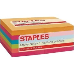 Staples Sticky Notes, 3" X 5", 100 Sheets/Pad, 12 Pads/Pack (S-35YR12/52571) -Office Supply Shop sp38714887 sc7