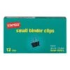 Staples Binder Clips, Small, Black, 12/Pack (15350)