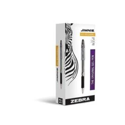 Zebra Pen Jimnie Gel Pens, Medium Point, Black Ink, Dozen (44110)