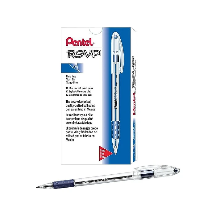 Pentel R.S.V.P. Ballpoint Pens, Fine Point, Blue Ink, Dozen (BK90-C) Pentel R.S.V.P. Ballpoint Pens, Fine Point, Blue Ink, Dozen (BK90-C) -Office Supply Shop sp40311295 sc7