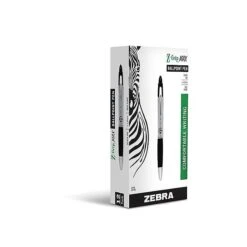 Zebra Z-Grip Max Retractable Ballpoint Pen, Medium Point, Black Ink, Dozen (22410)
