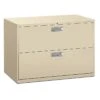 HON Brigade 600 Series Lateral File, 2 Drawers, Aluminum Pull, 42"W, Putty Finish,